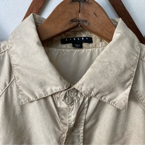 Sisley Antiqued Button Down Shirt Made In Italy - Picture 10 of 16